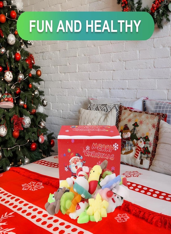 FauKait 32pcs Christmas Random Mochi Squishy Toys,Slow Rising Soft Squishies Toy,Stress Relief Toys,Party Favors Bulk for Kids,Squishy Goodie Bag Gifts,Christmas Treat Bag Classroom Prizes for Kids - Image 3