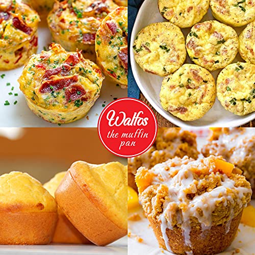 Walfos Silicone Muffin Pan - 6 Cup Non-Stick Silicone Cupcake Pan, Just PoP Out! Food Grade and BPA Free Baking Cups, Perfect for Egg Muffin, Cupcake, Dishwasher Safe (2 Pack Muffin Pan) - Image 5