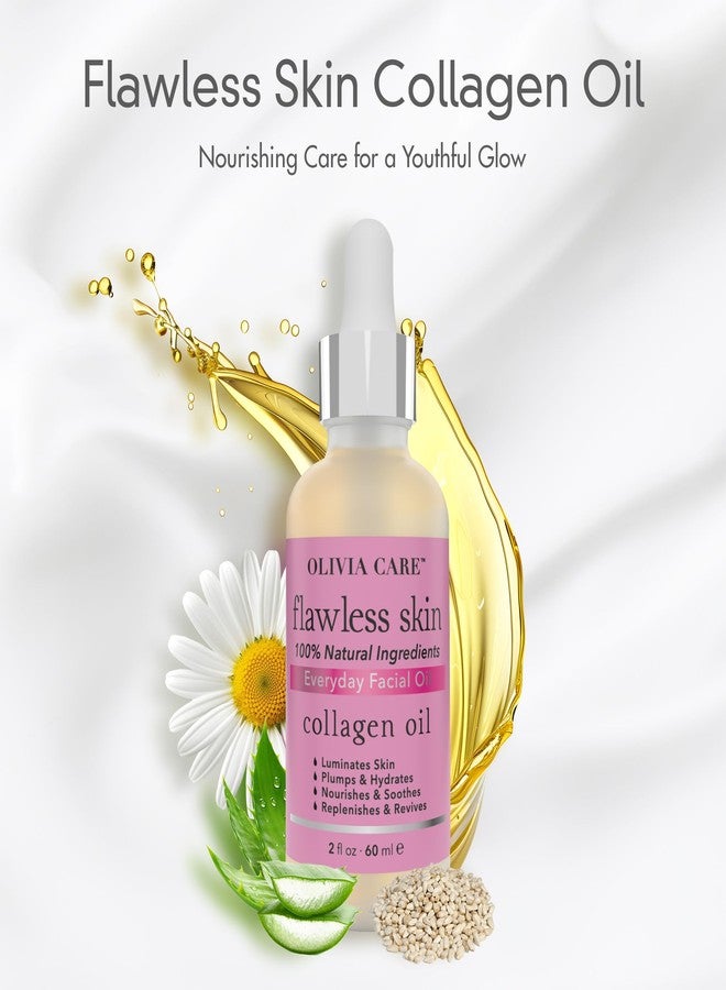 Olivia Care زيت الوجه كولاجين أوليفيا كير - زيت وجه أساسي خالي من العيوب 100% طبيعي. مغذي، مُنعش ومرطب مهدئ - لجميع أنواع البشرة - 2 أونصة سائلة (كولاجين) - Image 2