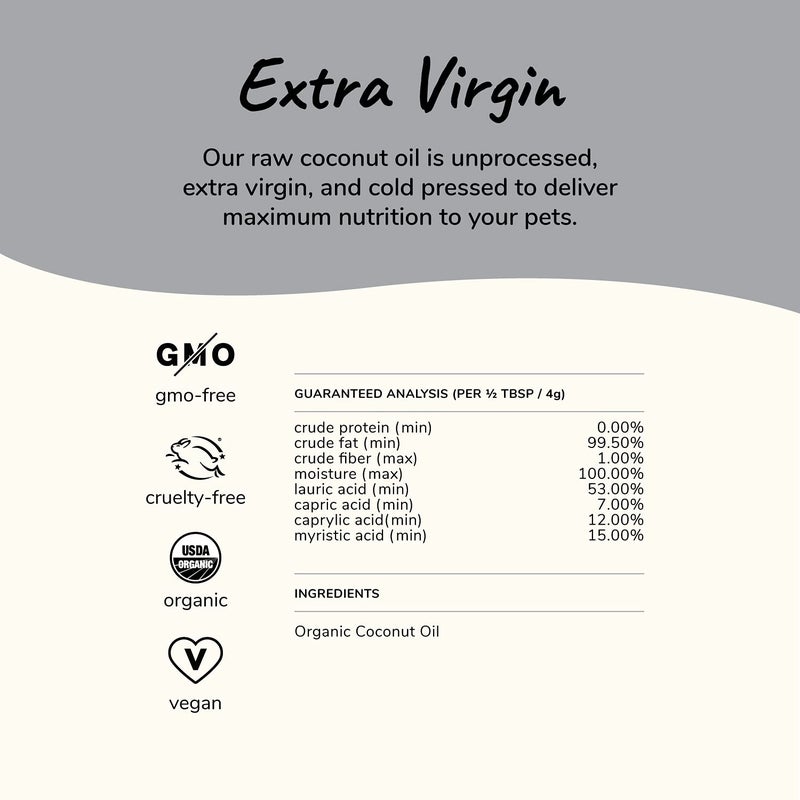 Kin+Kind Organic Coconut Oil Pet Supplement for Dogs and Cats - Safe, Natural Skin and Coat Support with Cold Pressed Extra Virgin Coconut Oil - Itchy Skin, Dry Cracked Noses & Dry Skin Treatment - Made in USA - Image 4