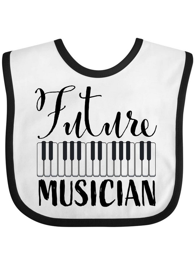 inktastic Future Musician- Piano Music Baby Bib White and Black 34186 - Image 1