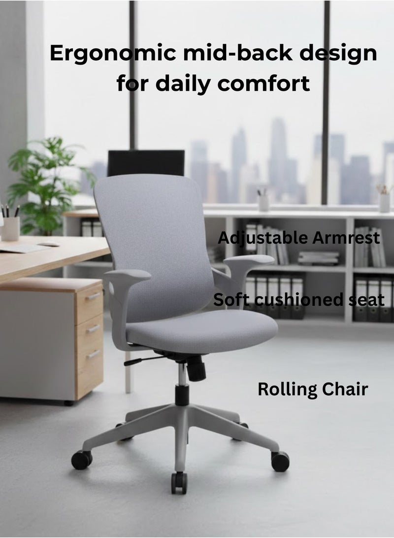 Furalux Ergonomic Home Office Chair with Breathable Mesh – Small Task & Gaming Desk Chair with Flip-Up Armrests, Comfortable Executive Chair for Study, Work, Bedroom, Living Room & Hotel - Image 4