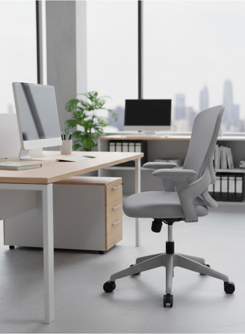 Furalux Ergonomic Home Office Chair with Breathable Mesh – Small Task & Gaming Desk Chair with Flip-Up Armrests, Comfortable Executive Chair for Study, Work, Bedroom, Living Room & Hotel - Image 2