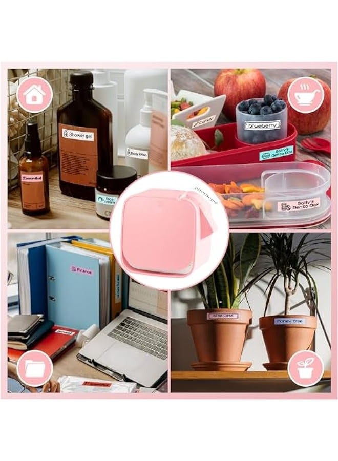 Phomemo M960 Pink Label Maker,Mini Label Maker Machine with Tape, Bluetooth Label Printer,Smartphone Labeler, Easy to Use, for Kids School Item Home Business Office Organized (Rechargeable) - Image 5