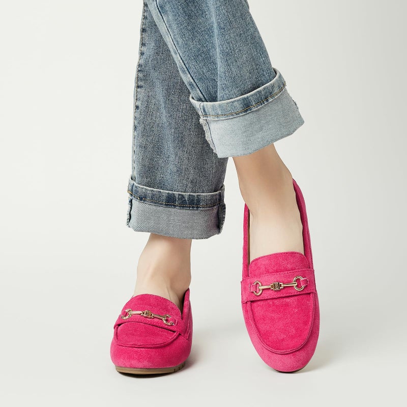 BGSTGUDS Women Wide Loafers Shoes Cute Dressy Shoes Ladies Comfort Slip Ons Work Shoes, Hot Pink, Size 9 - Image 5
