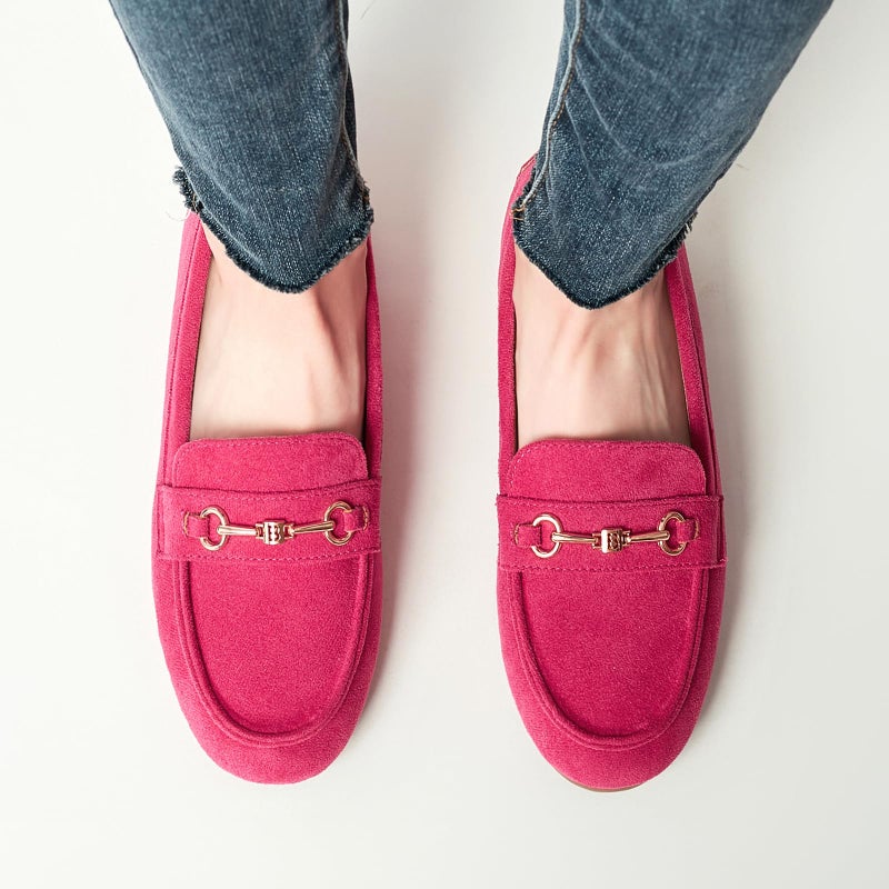 BGSTGUDS Women Wide Loafers Shoes Cute Dressy Shoes Ladies Comfort Slip Ons Work Shoes, Hot Pink, Size 9 - Image 2