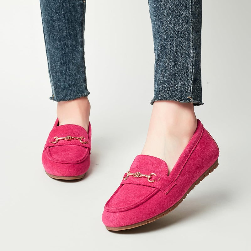 BGSTGUDS Women Wide Loafers Shoes Cute Dressy Shoes Ladies Comfort Slip Ons Work Shoes, Hot Pink, Size 9 - Image 4