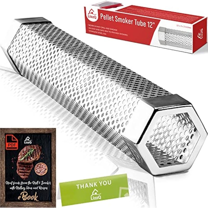 Arabest Premium Pellet r Tube 12 - 5 Hours of Billowing  - for Any Grill or r, Hot or Cold Smoking - Easy, Safety and Tasty Smoking - Free eBook Grilling Ideas and Recipes - Image 1