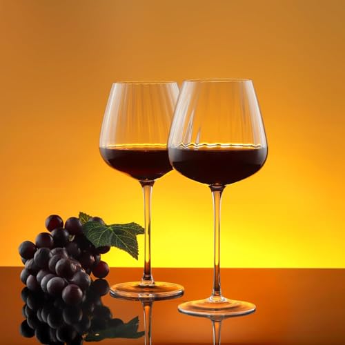 bellemax 250ML Crystal Wines Glasses Red or White Cut Wines Glasses, Transparent Champagne Flute Wine Glass Set, Long Wine Glass Set (Flower-BX, 4 Count) - Image 3
