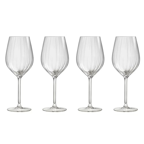 bellemax 250ML Crystal Wines Glasses Red or White Cut Wines Glasses, Transparent Champagne Flute Wine Glass Set, Long Wine Glass Set (Flower-BX, 4 Count) - Image 1