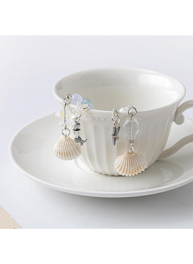 2 Pieces Creative Shell Phone Pendant, Cute Shell Phone Charm Band, Shell Key Chain Charm Mobile Phone Key Bag Backpack Wallet Headphones Decoration Ladies Girls  - Image 3