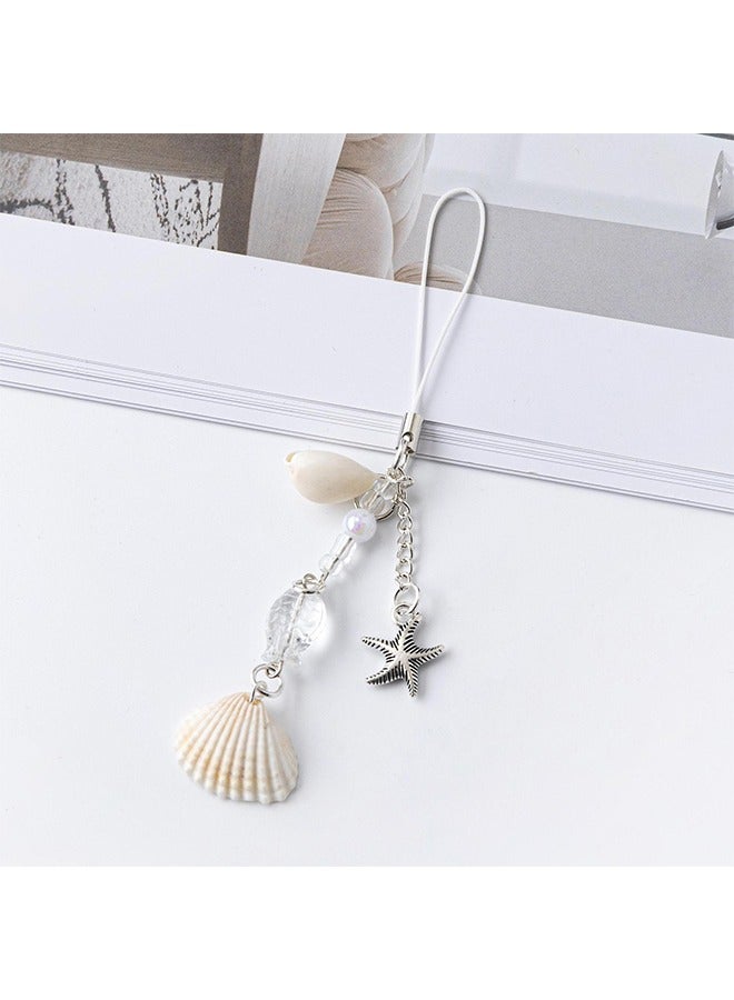 2 Pieces Creative Shell Phone Pendant, Cute Shell Phone Charm Band, Shell Key Chain Charm Mobile Phone Key Bag Backpack Wallet Headphones Decoration Ladies Girls  - Image 4