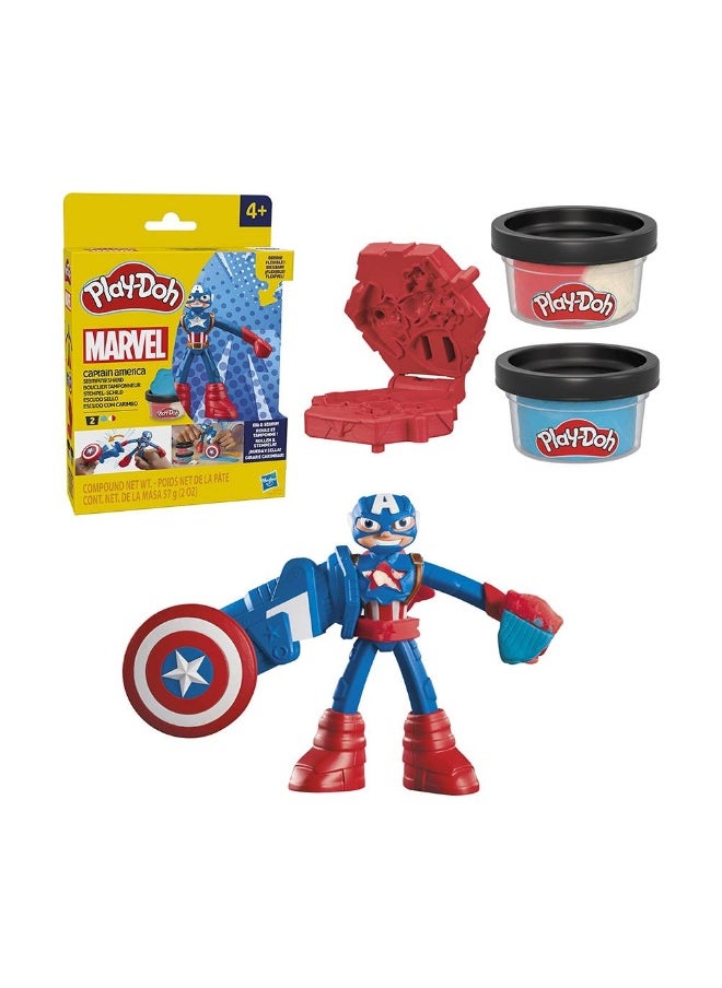 Play-Doh Play-Doh Marvel Captain America Stamping Shield Action Figure  - Image 1