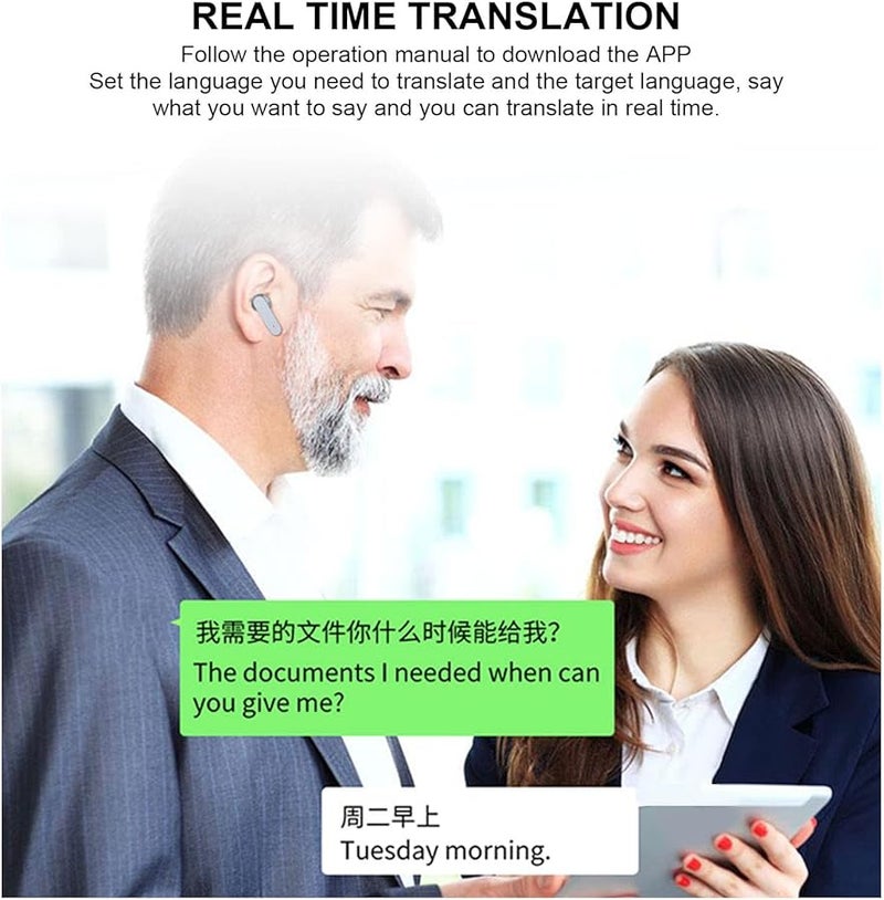 Vbestlife Pink Bluetooth Translator Earbuds 144 Languages Online Voice Translation Headset for Travel - Image 4