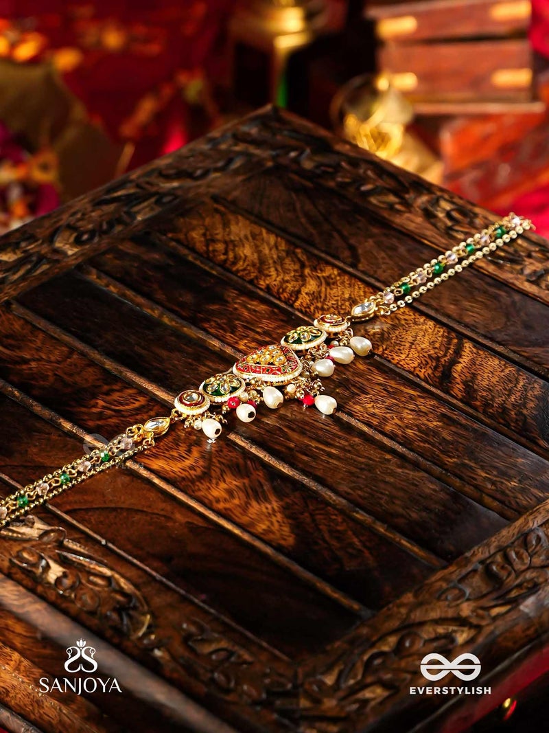 SANJOYA by EVERSTYLISH Kundan Necklace for Women | Enamel & Pearl Drop Layered Necklace | Ethnic Jewelry for Weddings, Festivals & Special Occasions - Image 2