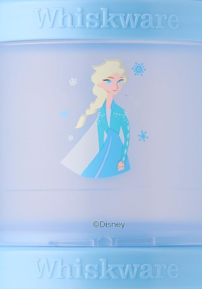 Whiskware Disney Princess Frozen, Stackable Snack Containers for Kids, 3 Stackable Snack Cups for School or Travel, Formula and Cupholder Friendly, Elsa and Bruni - Image 1