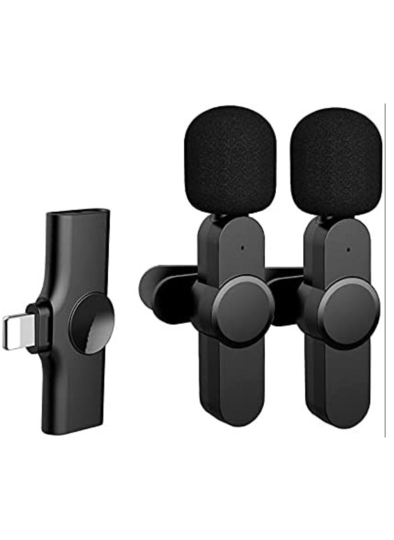 ELTRAZONE Wireless Lavalier Microphone for iPhone TYPE-C, Lapel Mic for YouTube Facebook Live Stream TikTok Vlog Video Recording Noise Reduction Auto Sync Plug Play (NO APP or Bluetooth),Iphone two microphones  - Image 1