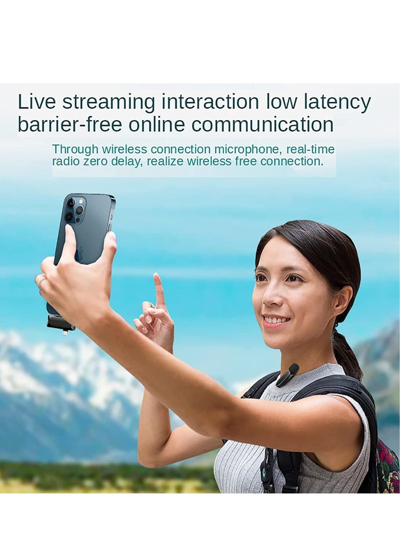 ELTRAZONE Wireless Lavalier Microphone for iPhone TYPE-C, Lapel Mic for YouTube Facebook Live Stream TikTok Vlog Video Recording Noise Reduction Auto Sync Plug Play (NO APP or Bluetooth),Iphone two microphones  - Image 4