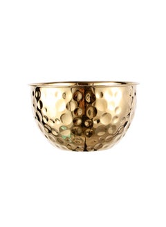 Generic Stainless Steel Hammer Point Salah Bowl Egg Pot Mixing Bowl Fruit Bowl Creative Personality Hotel Decoration Fruit Plate Bar-Specification:Stainless Steel Hammered Egg Beater-gold-Colour:24cm  - Image 5