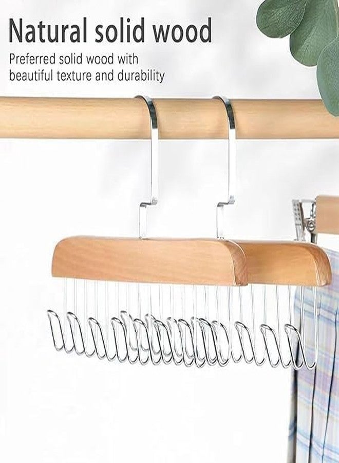 SYUTA Adjustable Wooden Clothes Hanger with 8 Hooks - Wardrobe and Cupboard Organizer for Lingerie, Belt, Scarf, Tie, Garments and Accessories - Pack of 1 - Image 5