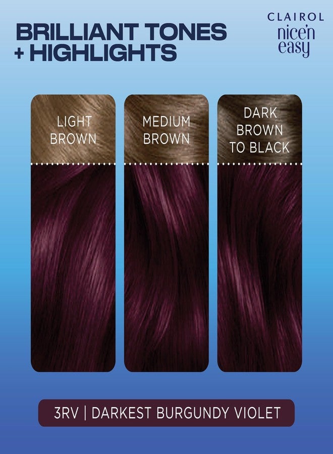 Clairol Nice'n Easy Permanent Hair Dye, 3RV Darkest Burgundy Violet Hair Color, Pack of 1 - Image 4