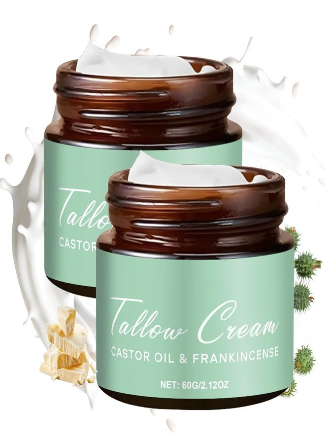 Tbexem Grass-fed Tallow with Frankincense Oil & Castor oil,Tallow Moisturizer for Skin, Tallow and Manuka Honey Balm for Face & Body (2PCS) - Image 1