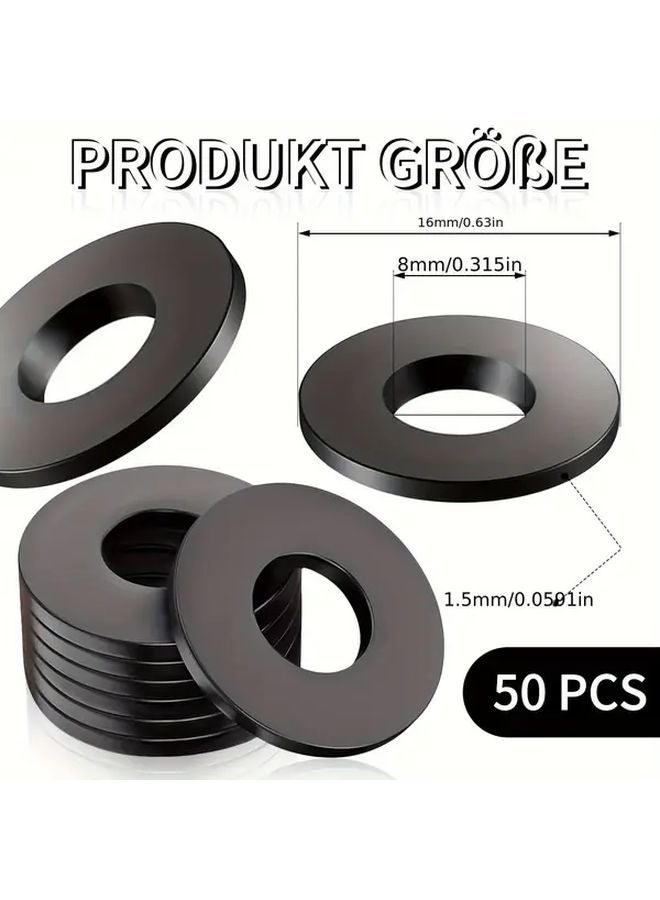 50pcs M8x16mm Flat Washer Nylon Material DIN9021 ISO703 Body Screw Threaded Rod - Image 3