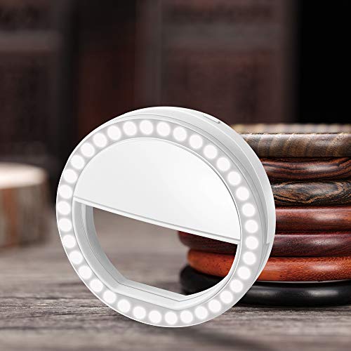 XINBAOHONG Selfie Ring Light Rechargeable Portable Clip-on Selfie Fill Light with 36 LED for Smart Phone Photography, Camera Video, Girl Makes up Black … - Image 5