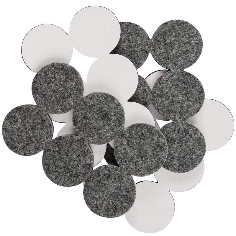 Softtouch 1 1/2"" Round Heavy Duty Felt Furniture Pads - Move Effortlessly & Protect Surfaces Floors, Gray (24 Pack),Grey - Image 1