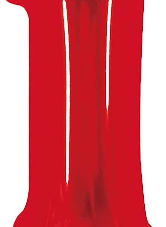 Party Time 1 Number Foil Balloons Red - Image 1