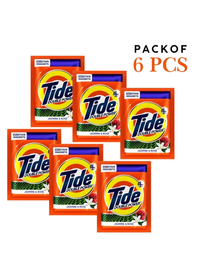 Tide Double Power Washing Powder Jasmine & Rose 75g X Pack of 6Pcs