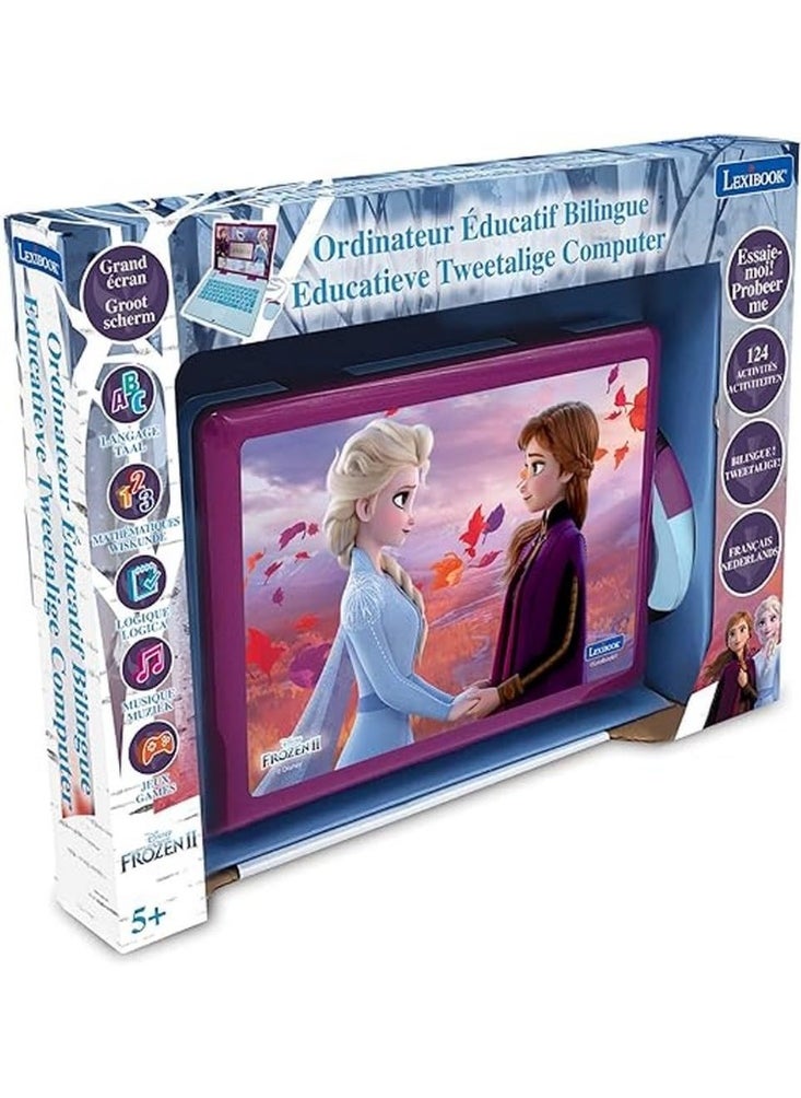 Lexibook - Frozen 2 Bilingual French/Dutch Educational Computer Toy for Girls with 124 Activities, Full Keyboard, LCD Screen - Image 1