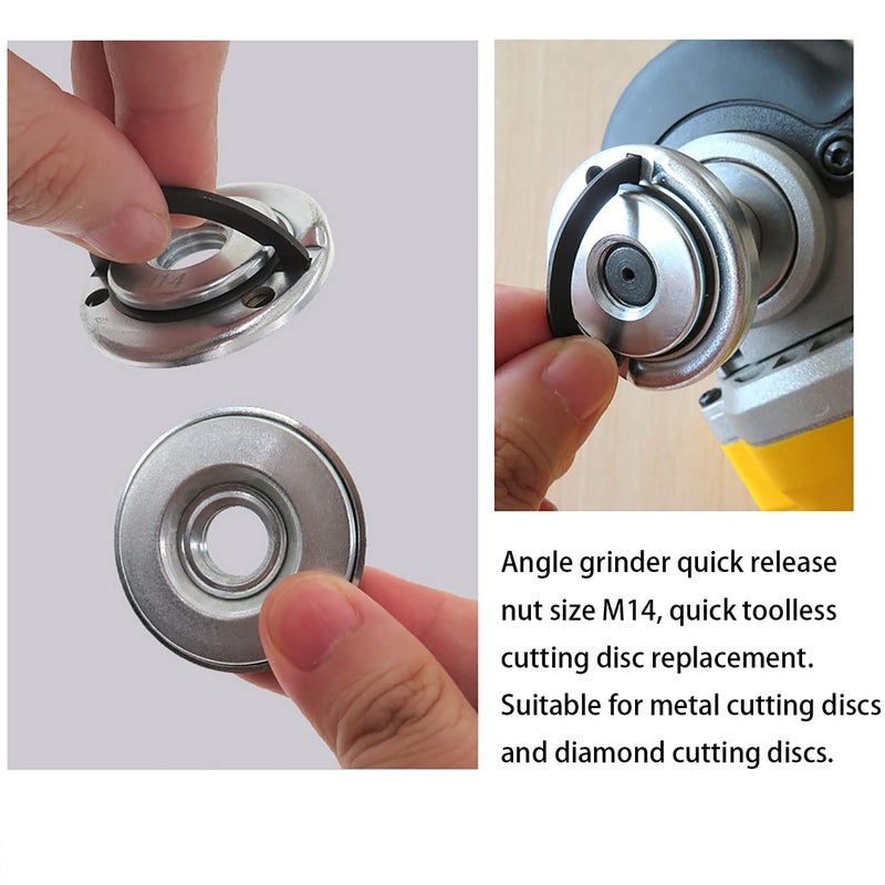 klarako M14 Silver Thread Quick Change O.D Disc Flange Locking Nut - Image 5