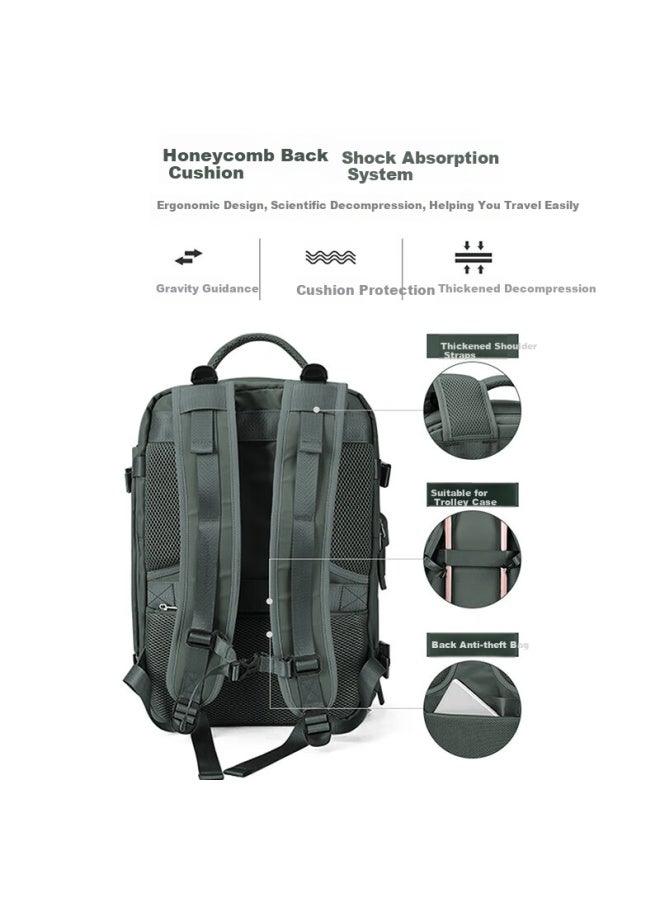 Landcase Backpack, Travel Bag For Women, Large Capacity, Laptop Bag, Short-trip Business Trip, Travel Luggage Bag, 1637 Forest Gree - Image 3