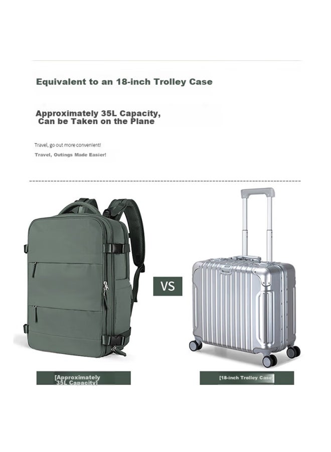 Landcase Backpack, Travel Bag For Women, Large Capacity, Laptop Bag, Short-trip Business Trip, Travel Luggage Bag, 1637 Forest Gree - Image 2
