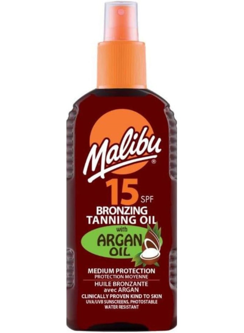 ماليبو زيت تسمير برونزي SPF 15 بجوز الهند – 200 مل - Image 1