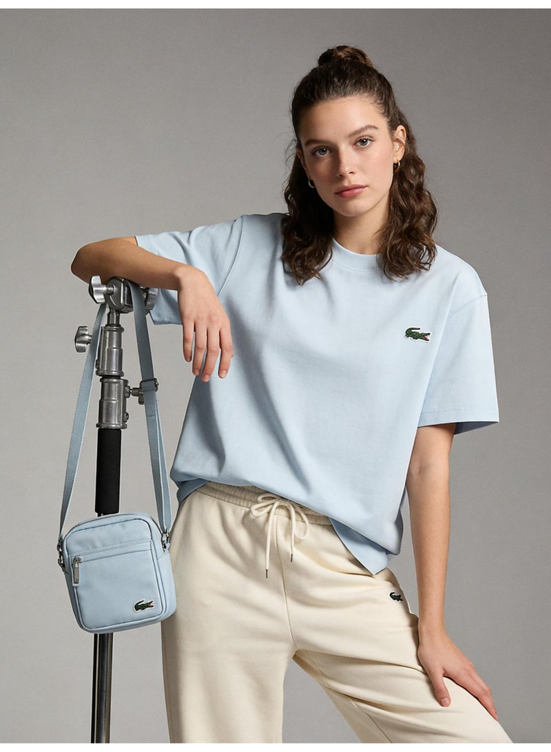 Lacoste men and women with the same heavy cotton T-shirt classic crocodile embroidery loose casual short-sleeved shirt multi-color optional. - Image 5