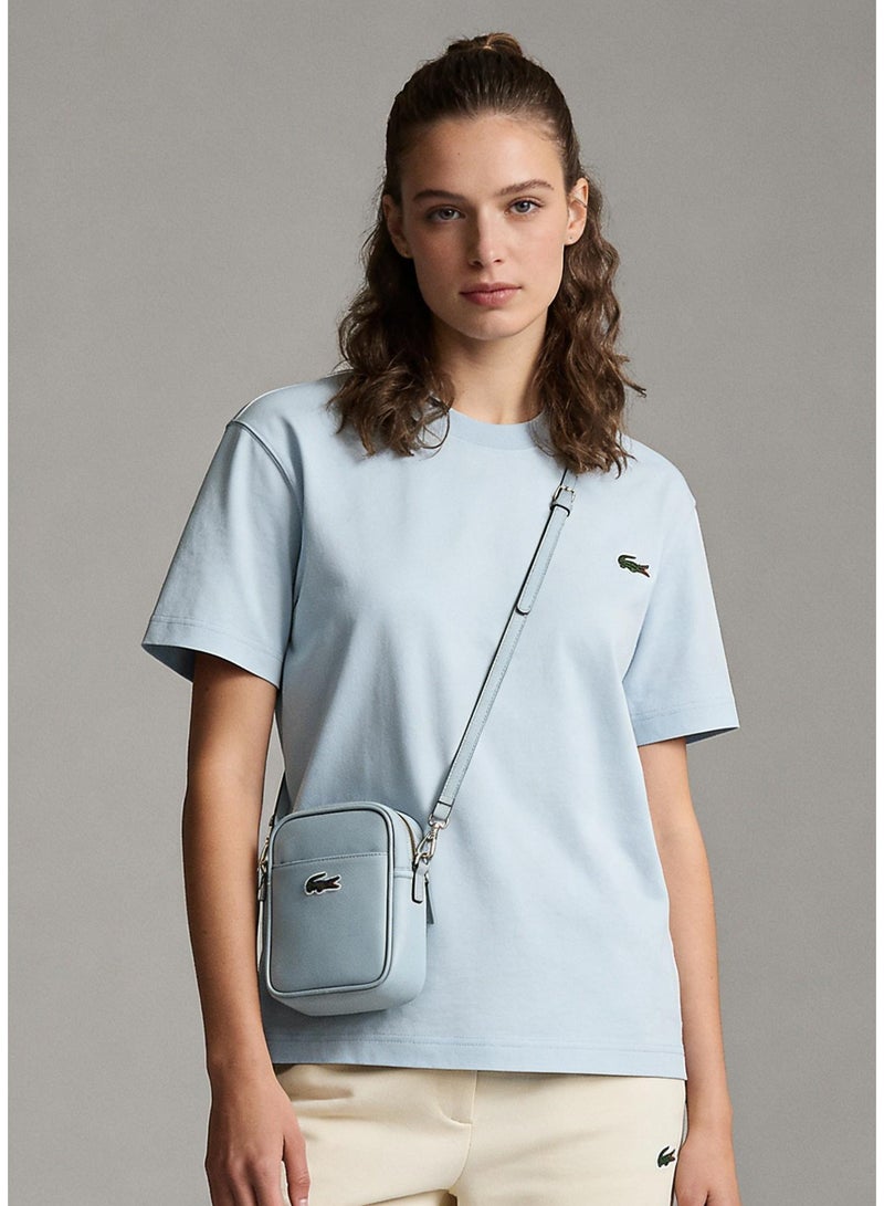 Lacoste men and women with the same heavy cotton T-shirt classic crocodile embroidery loose casual short-sleeved shirt multi-color optional. - Image 3