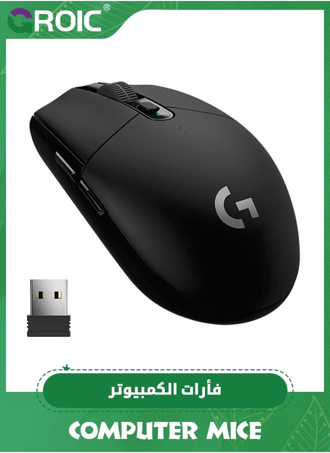 GROIC Black Wireless Mouse for Laptop Computer Mouse with USB Receiver 2.4GHz Optical Tracking Computer Mouse Ergonomic Portable Mouse for PC Laptop  - Image 1