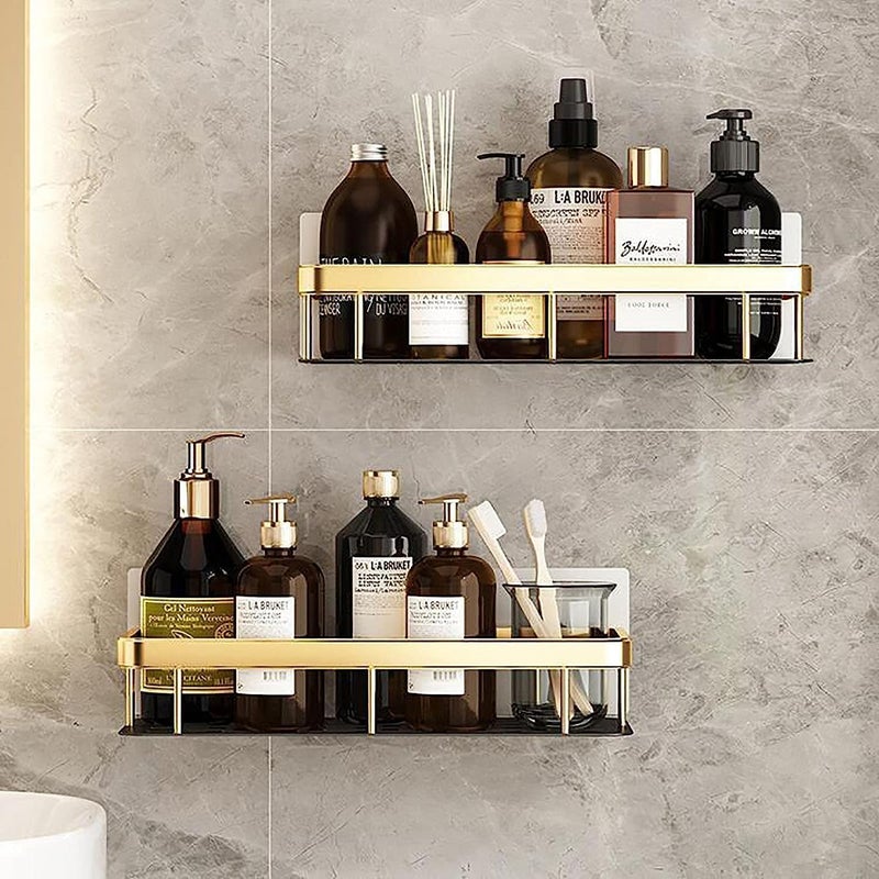 iYOGIzz iYOGIzz Aluminum Wall Mounted Shower Caddy Shelf, Aluminum Bathroom Organiser,Wall Shelf Holder Anti Rust,Kit Included,Large Capacity Adhesive,Easy Installation Durable for Bathroom.  - Image 4
