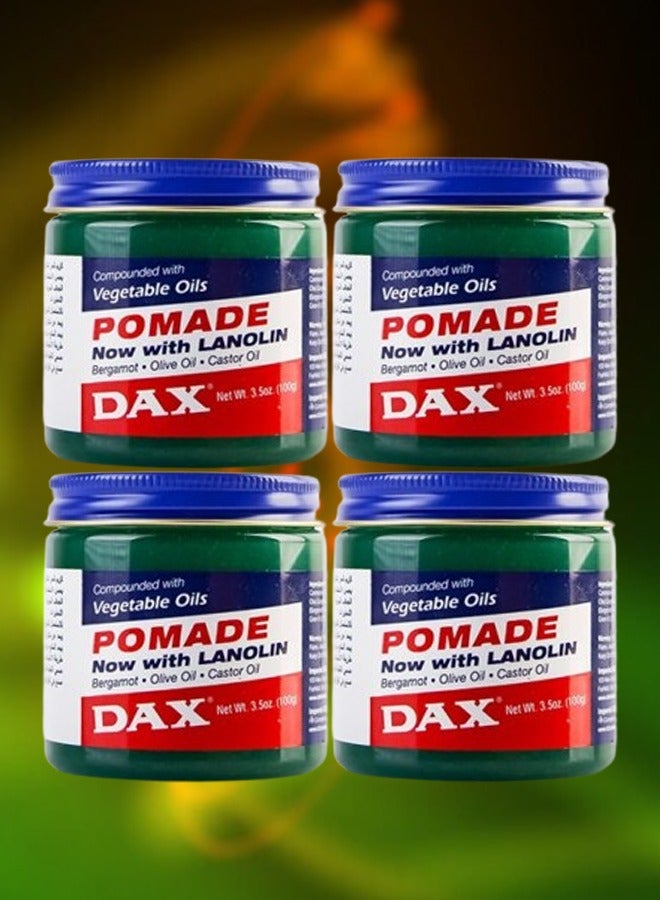 داكس 4 قطع بوميد كريم للشعر الجاف والتالف بالزيوت النباتية 100 جرام