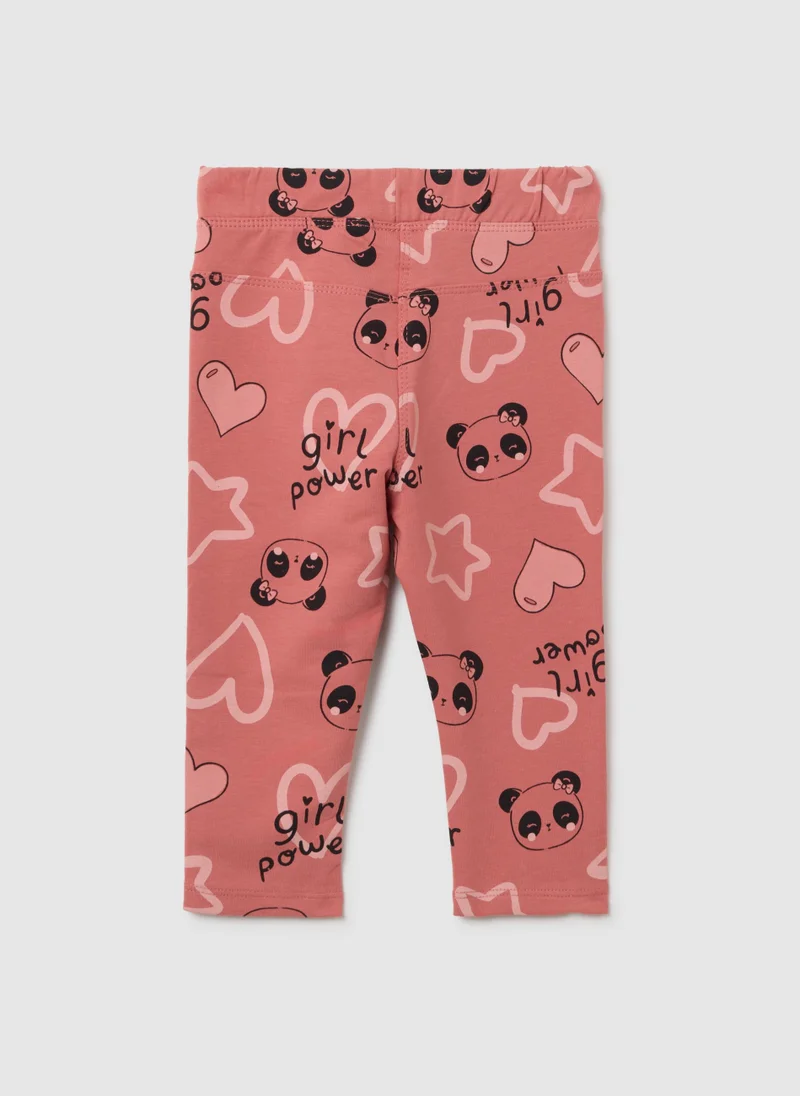 Ovs BABY GIRL PINK STRETCH COTTON TREGGINGS