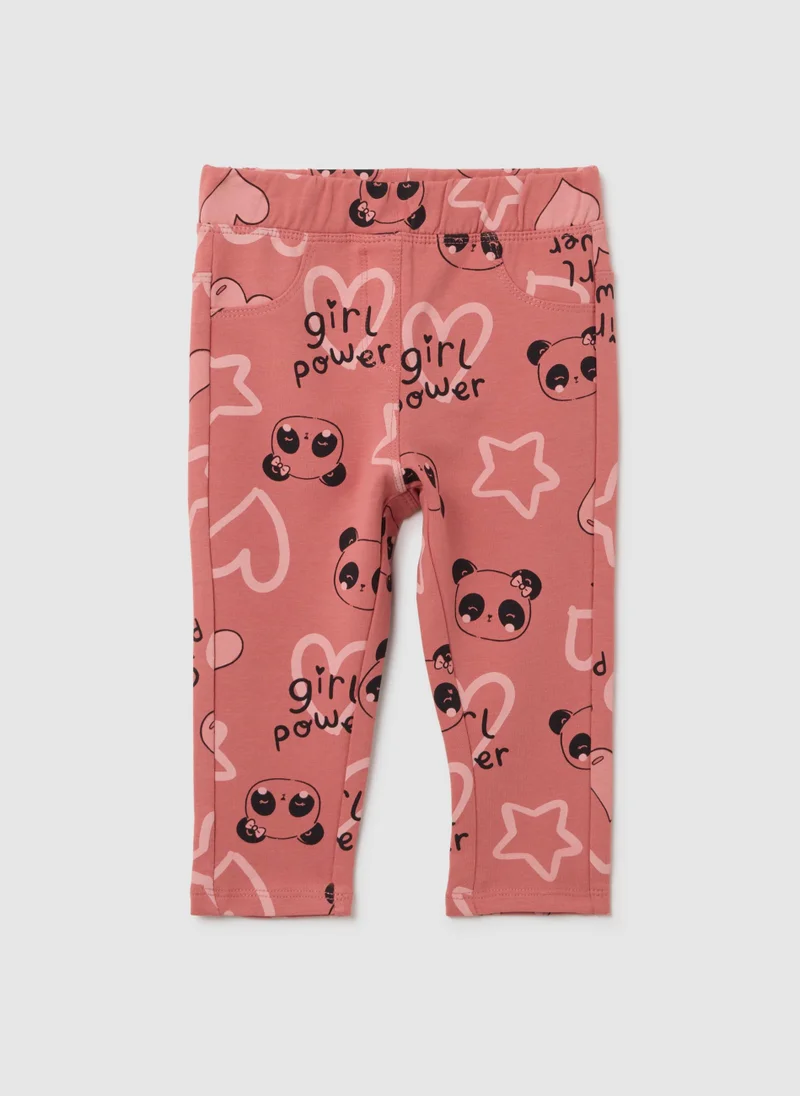 Ovs BABY GIRL PINK STRETCH COTTON TREGGINGS