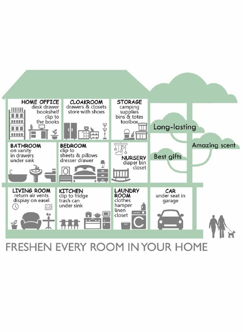 Y&D Apricot Blossom Hanging Sachet Closet Deodorizer 1 Pack 12 Pcs Scent Drawer Freshener Air Scented for Home Car Long Lasting Sachets Smell Goods - Image 5