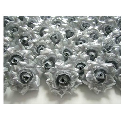 ICRAFY ICRAFY 24 Silk Silver Roses Head Flower Head - 1.75 "" - Flowers Heads Fabrics Fabrics Floral Supplies Wholesale Lot of Wedding Flower - Image 1