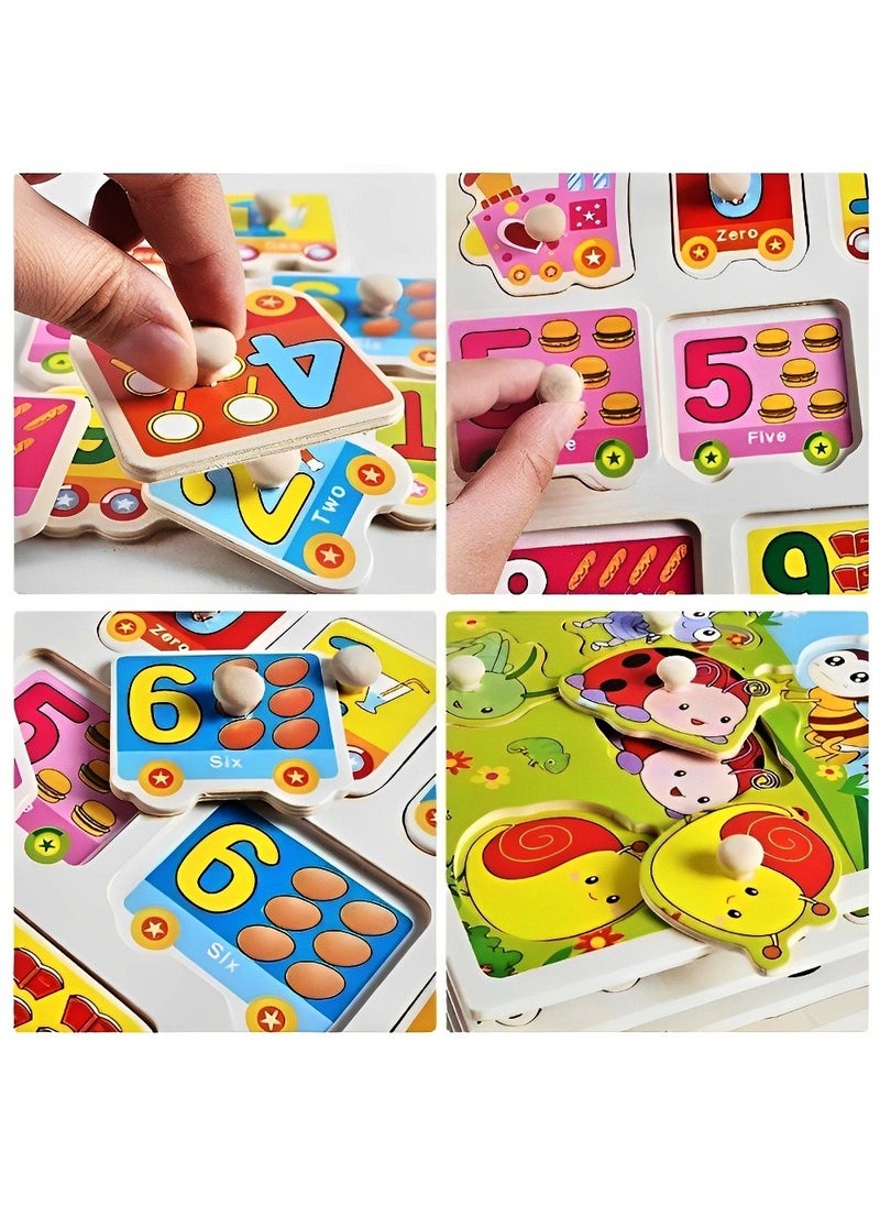 Generic - Pairing Maze & Assemble Wooden Puzzles for Toddlers, Jigsaw Shape Matching, Teacher Parents Early Learning Support Tools, Montessori Motor Skill Development Toys (Baby Animals Pattern) - Image 1