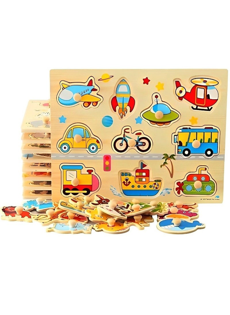 Generic - Pairing Maze & Assemble Wooden Puzzles for Toddlers, Jigsaw Shape Matching, Teacher Parents Early Learning Support Tools, Montessori Motor Skill Development Toys (Baby Animals Pattern) - Image 1