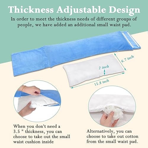 KAVIL Lumbar Support Pillow for Sleeping Lower Back Sciatic Nerve Pain Relief Lumbar Roll for Office Chairs & Bed Body Pain Relief Side Sleeping Lumbar Cushion for Sciatica, Herniated Disc, Scoliosis - Image 3