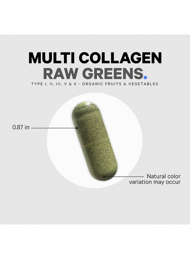 Codeage Multi Collagen Protein + Organic Raw Greens Superfood Capsules Supplement 21 Fruits & Veggies Grassfed Hydrolyzed Collagen Peptides 5 Types Allinone 180 Count - Image 5