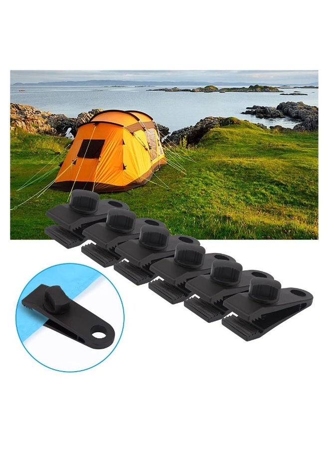 Generic 10 Sets of Bungee Balls and Tarp Clips Black 6 Inches Ball Cord Heavy Duty Lock Grip Clamps Shark Fasteners Holder for Camping Tents Cargo Pool Awning Car Cover Holding Wire Hoses - Image 4